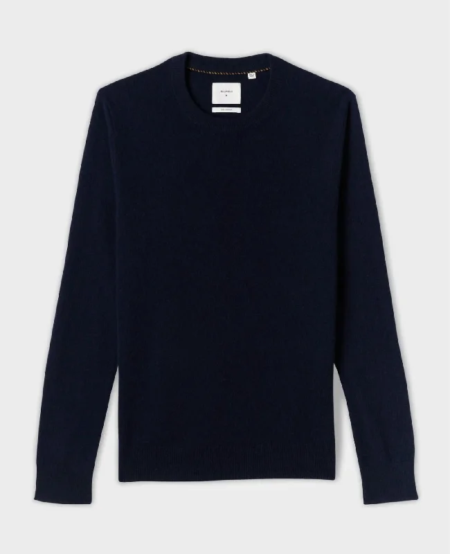 Online Boutiques Men's Fine Gauge Cashmere Crew Sweater In Navy