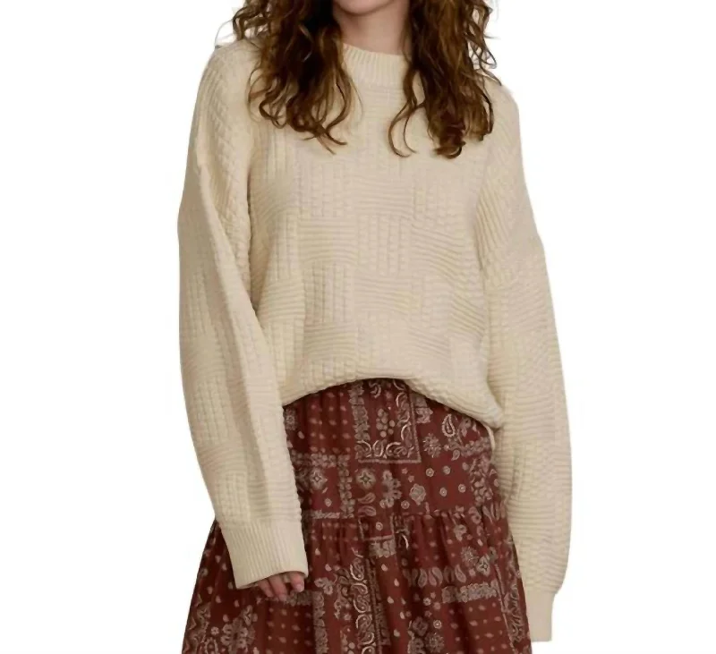 Women's Clothing Brands Carolina Sweater In Natural Check