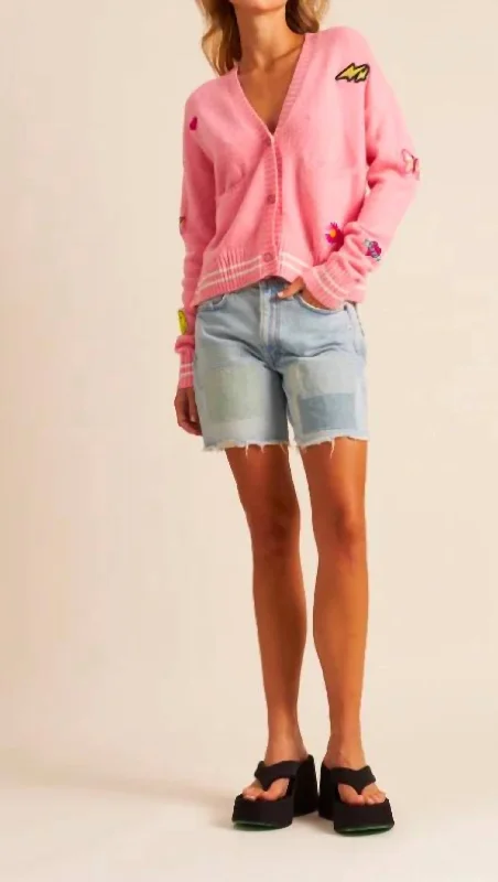 Women Wear Online Riley Cardigan In Peony Patchwork