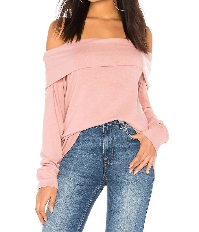 Sales For Clothes Brooklyn Off The Shoulder Sweater In Pink