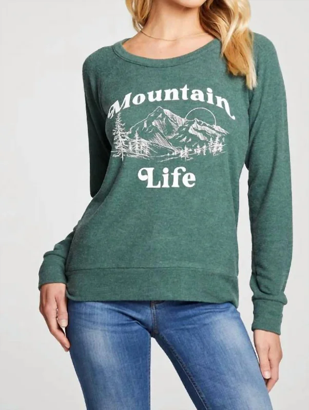 Women's Clothes for All-Day Comfort and Style Rpet Bliss Knit Long Sleeve Raglan Pullover In Mountain Life