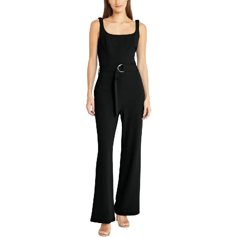 Chic Women's Clothing for Work and Travel Donna Morgan Womens Square Neck Belted Jumpsuit