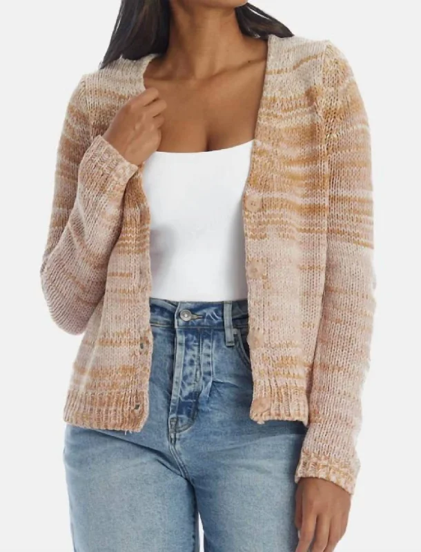 Chic Women's Outfit Ideas Cream Ombré Cardigan In Cream Multi