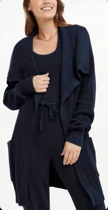 Unbeatable Deals Talia Long Sleeve Cardigan In Navy