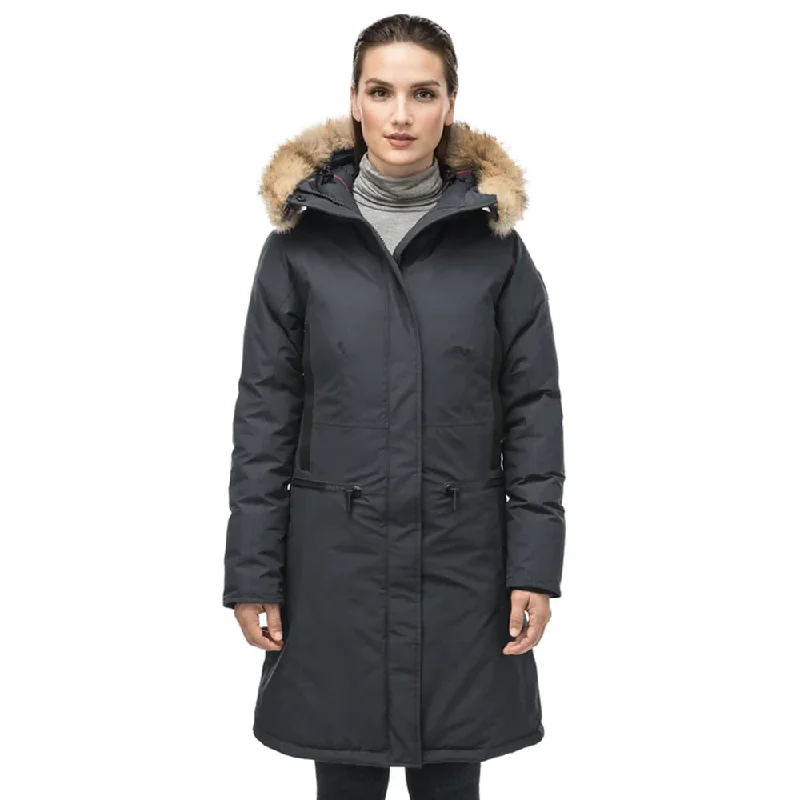 Casual Wear ALISSA LADIES MIDI FITTED PARKA BLACK