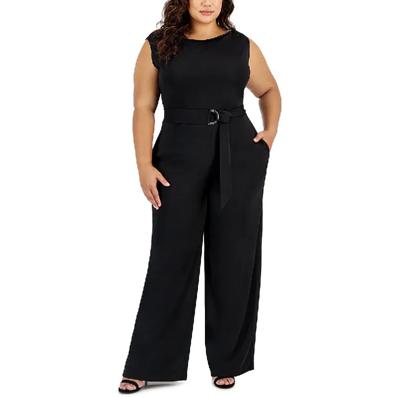 Style Redefined Anne Klein Womens Plus Sleeveless Wide Leg Jumpsuit