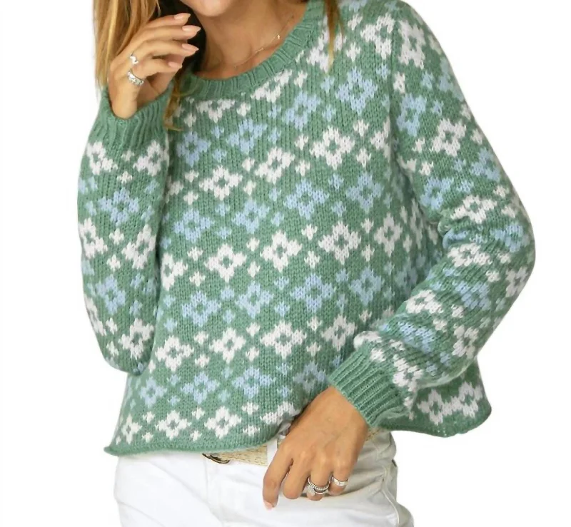 Shop Our Looks Fair Isle Sweater In Green Multi