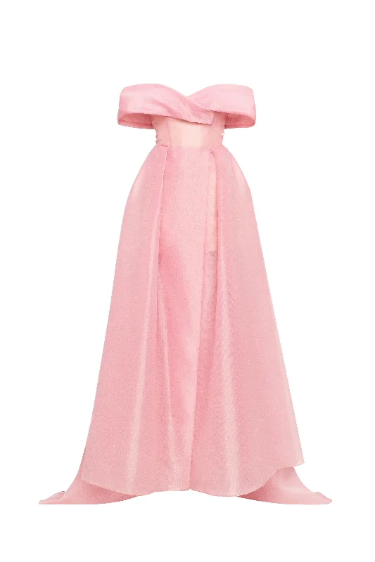 Must Haves Sophisticated off-the-shoulder misty rose maxi dress, Garden of Eden