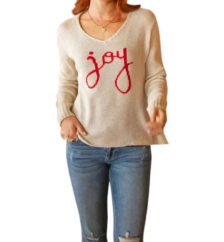 Best Deals Of The Season Joy To The World Lightweight Sweater In Half Moon/red Ginger