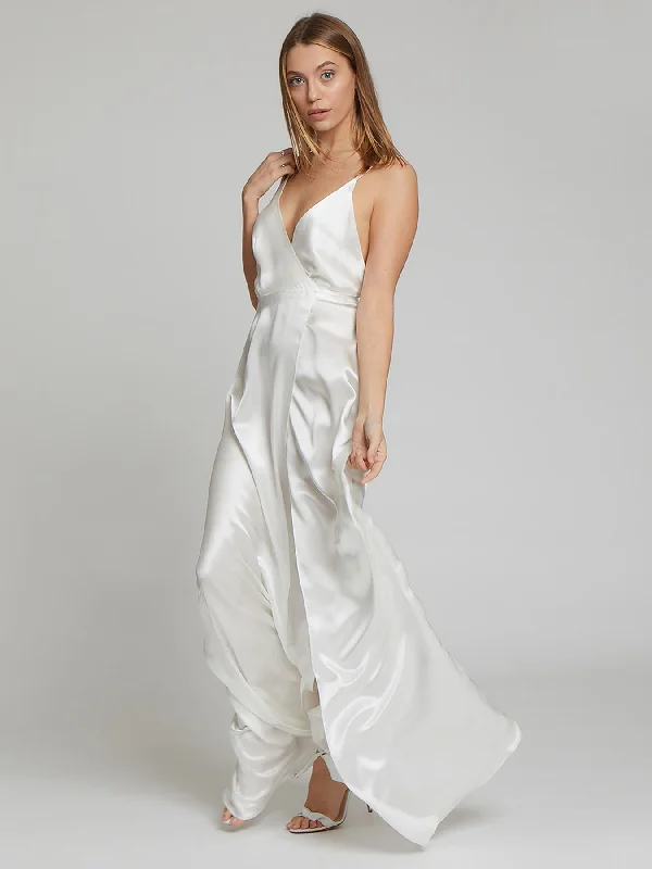 Timeless Elegance Grace White Silk Dress