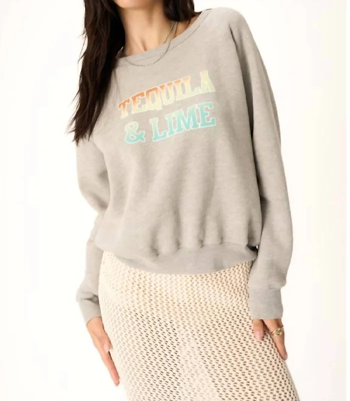 Outlet Clothing Wine/tequila Reversible Sweatshirt In Heather Grey