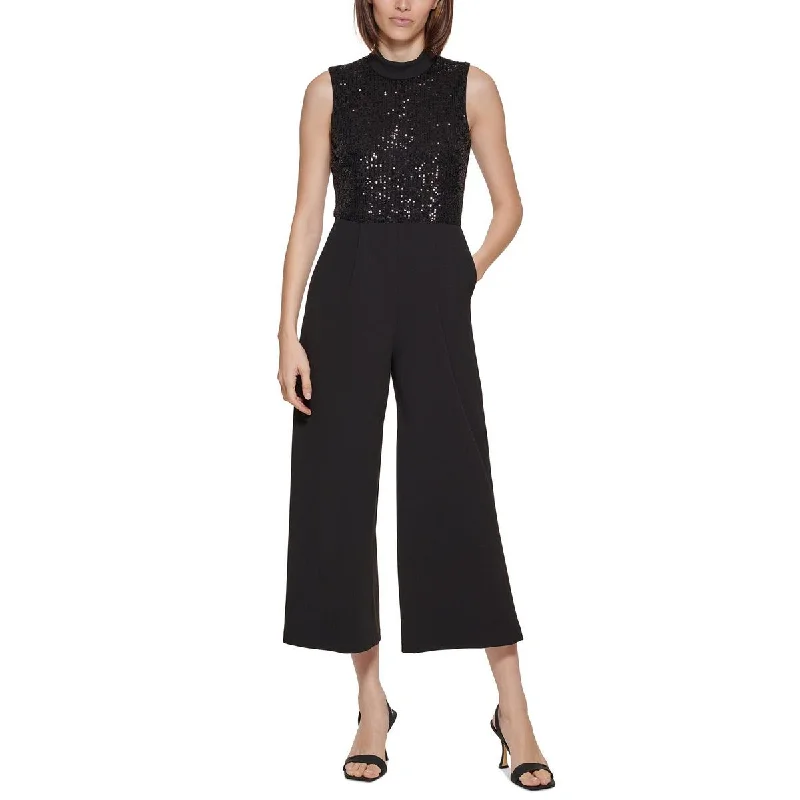 Best Boutiques Online Calvin Klein Womens Sequined Sleeveless Jumpsuit