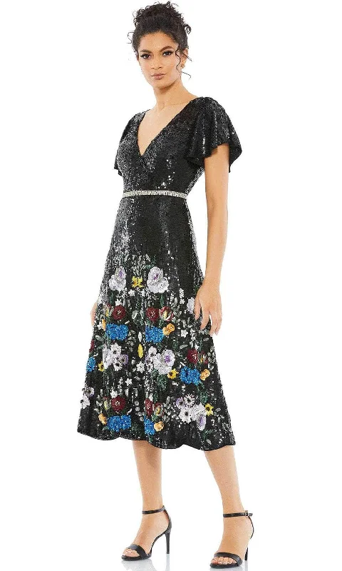 Style Your Wardrobe Mac Duggal 93594 - Floral Sequin A-Line Cocktail Dress