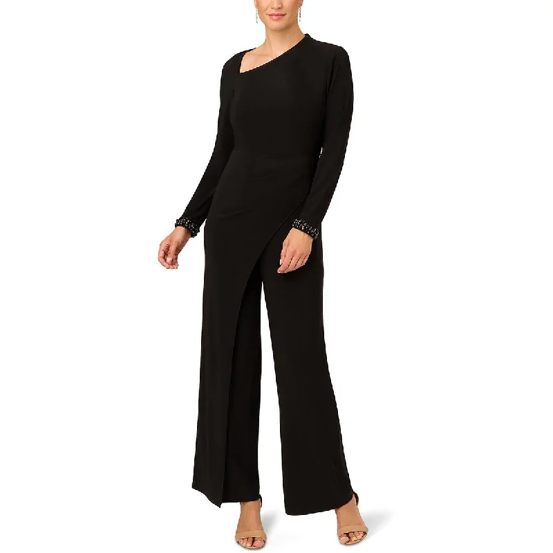 Casual Fashion Adrianna Papell Womens Asymmetric Wide Leg Jumpsuit