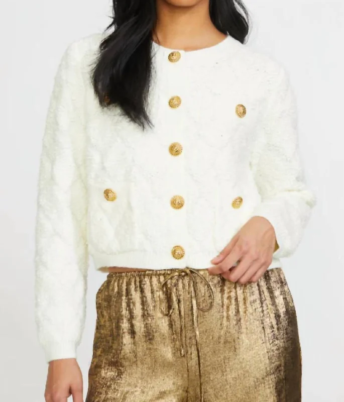 Best Sellers Textured Sweater Cardigan In Cream