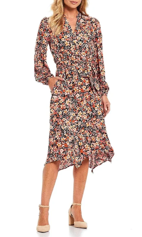 Special Offers London Times T5903M - Bishop Sleeve Floral Dress