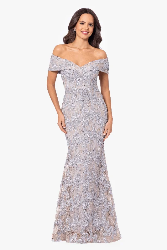 Trend Forward Threads For Her "Jill" Off The Shoulder Long Lace Dress