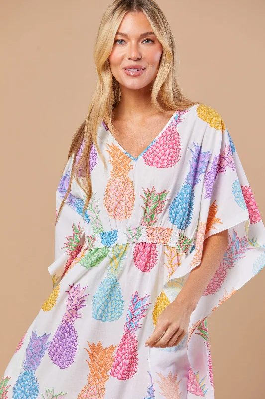 Must Haves Christy Caftan in Rainbow Pineapple