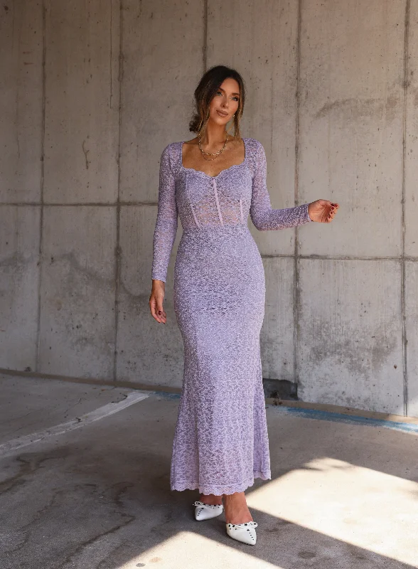 Glamorous Evening Wear Lavish Lavender Dress