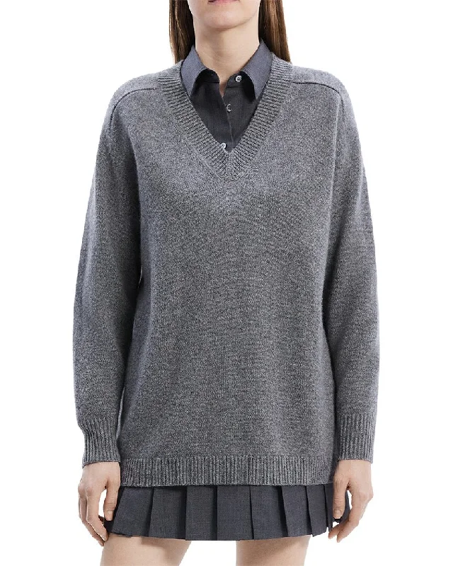 Explore What's New Theory Karenia Wool &Cashmere-Blend V-Neck Sweater