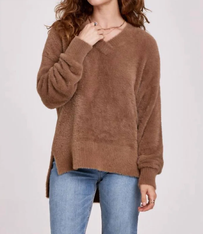 Vibrant Styles Marni Cozy Sweater In Walnut