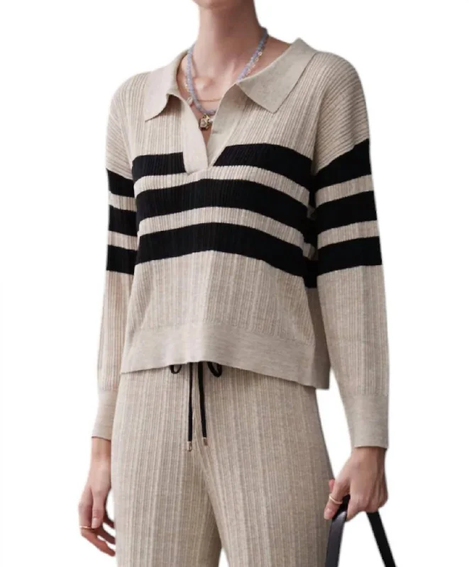 Trendy Women's Outfits for Casual Wear Heloise Knit Jumper In Almond/noir