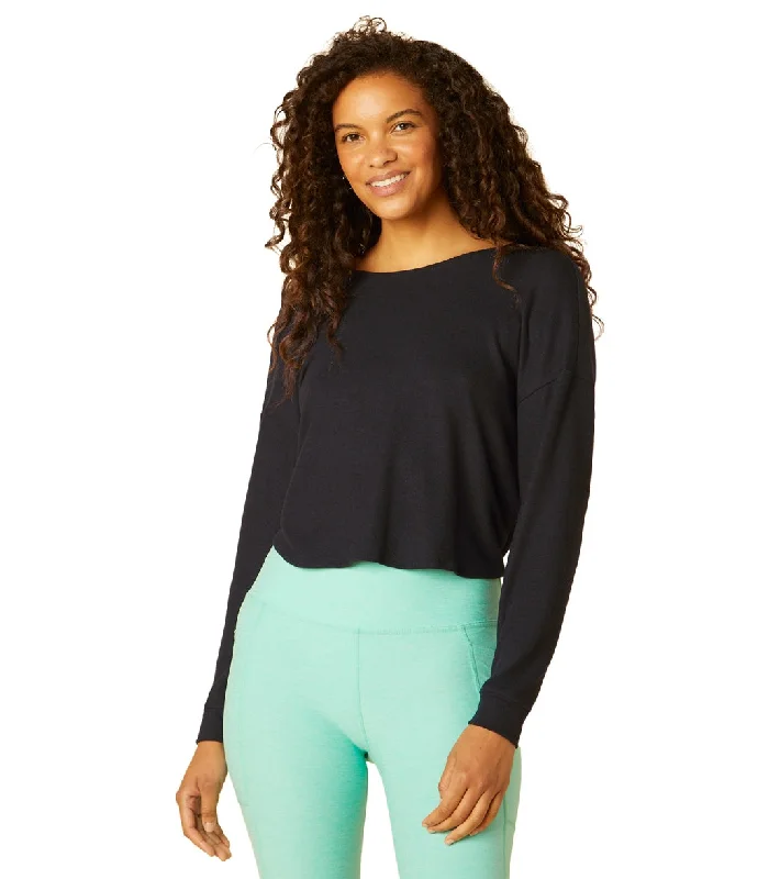 Fashion Sale Beyond Yoga Do The Twist Cropped Pullover Black