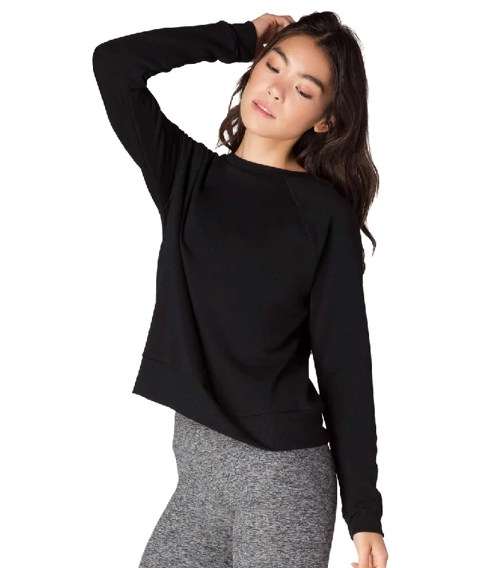 Flash Sale Or Flash Sales Beyond Yoga Favorite Raglan Crew After Yoga Pullover Black