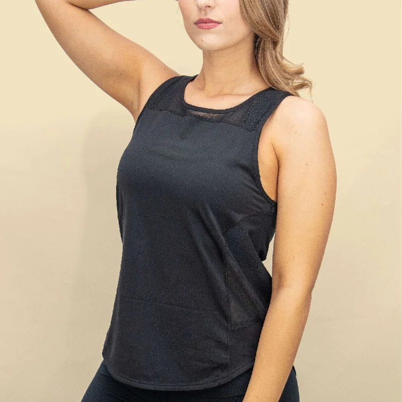 Special Occasion Wear Yoga Racer Tank - Black