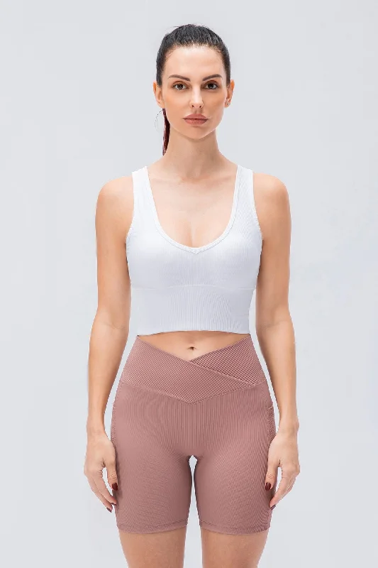 Travel Essentials Ribbed Reversible Crop Tank Top