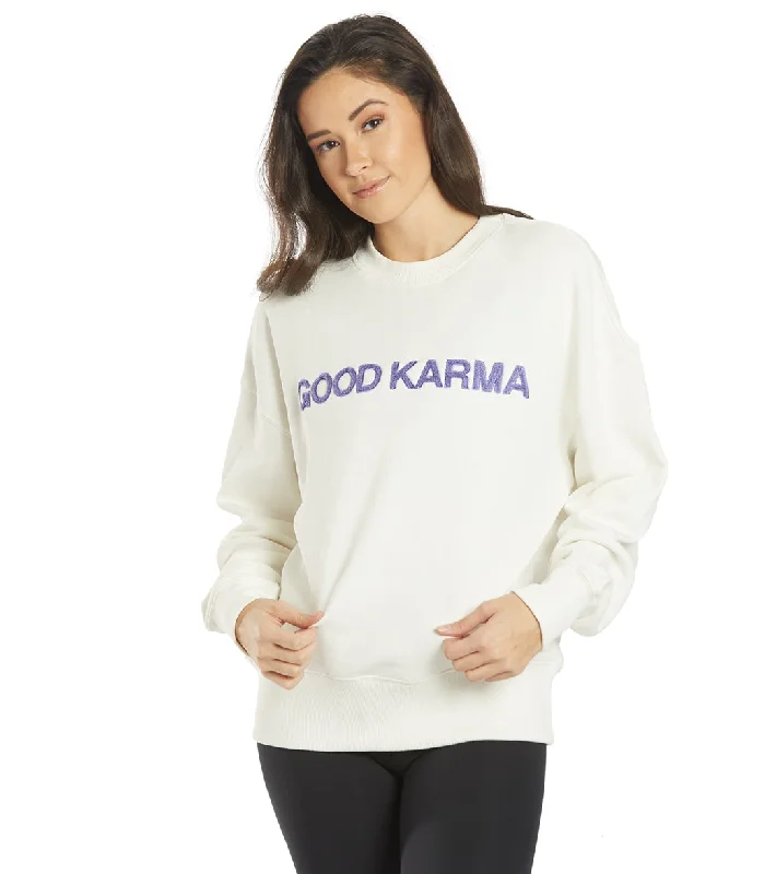 Season Appropriate Women's Collection Spiritual Gangster Good Karma Relaxed Crewneck Pullover