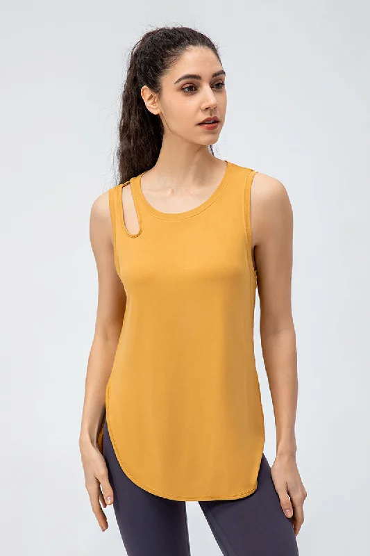 Casual Chic Clothing Stylish Shoulder Hollow-Carved Tank Tops