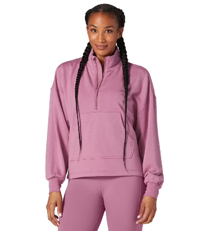 Chic Wardrobe Essentials Tavi Cozy Half Zip Berry