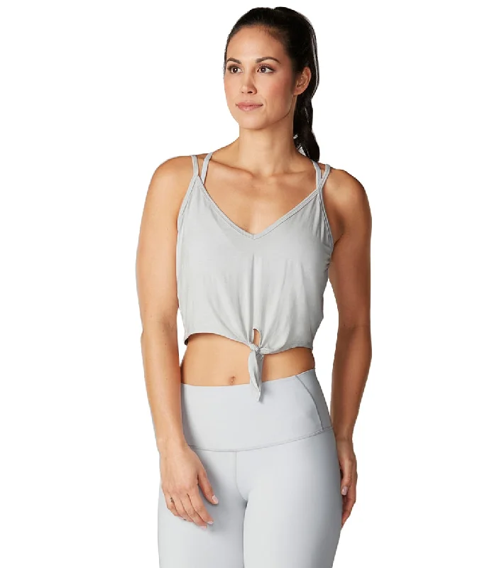 Trend Setting Threads Tavi Tie Front Yoga Tank Light Grey