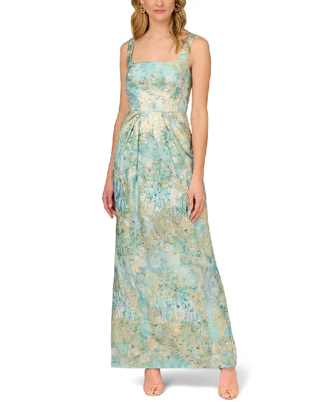 Hot Styles Aidan Mattox Printed Jacquard Gown