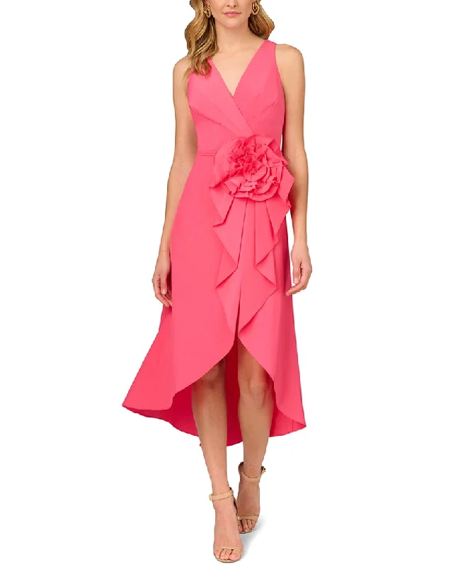 Chic Styles Aidan Mattox Stretch Taffeta Midi Dress