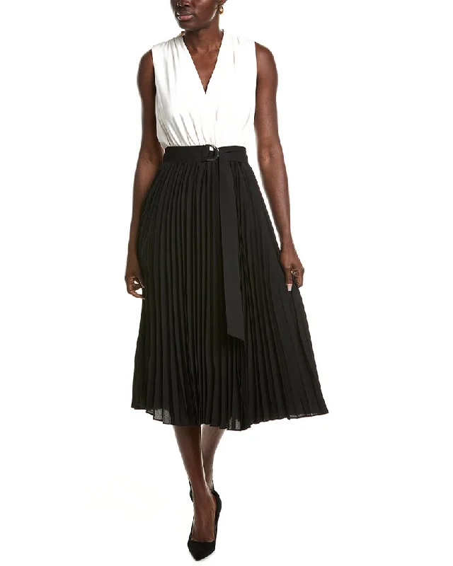 Unique Women's Fashion Pieces Anne Klein Pleated Midi Dress