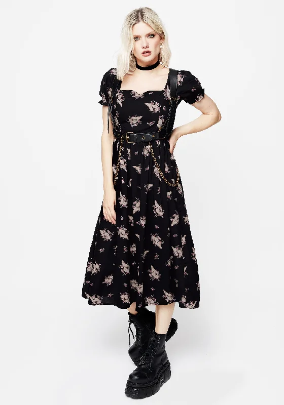 Elevate Your Wardrobe Carrion Puff Sleeve Midi Dress