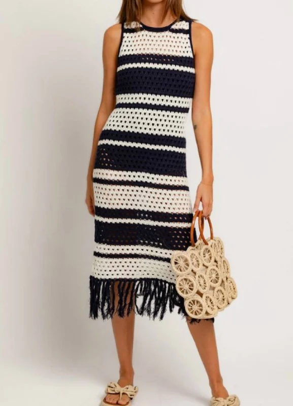 Odd Size Clearance Sale Crochet Dress In Navy