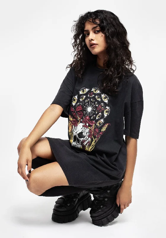 Casual Fashion for Women God's Flesh Graphic Print Tee Dress