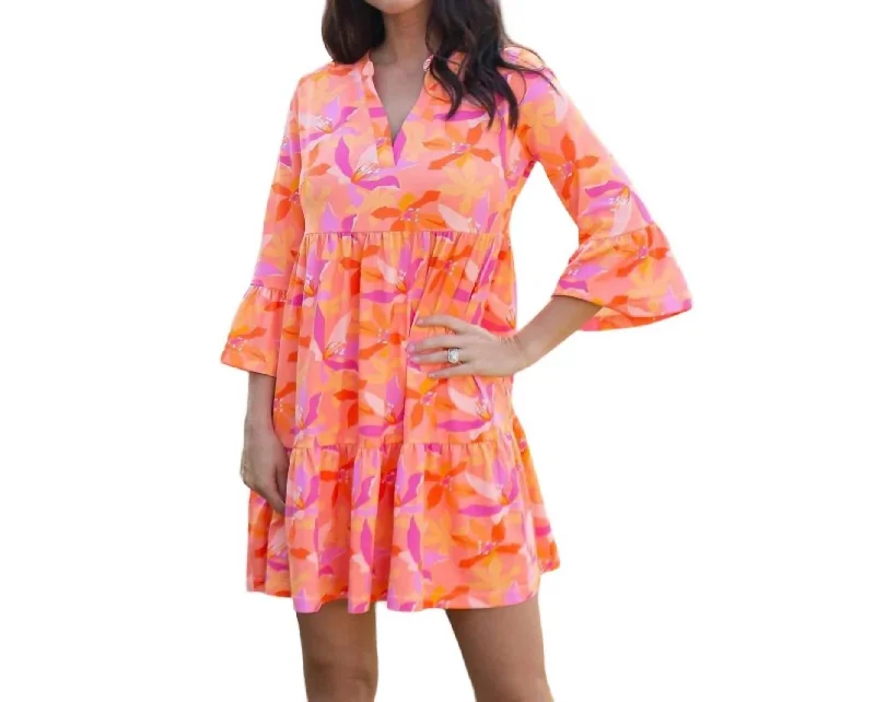 Exclusive Sale Laguna Mini Dress Upf 50 In Paradise Calling Orange