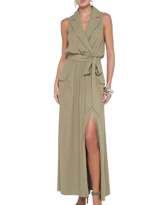 Explore What's New Mayer Military Maxi Dress In Covert Green