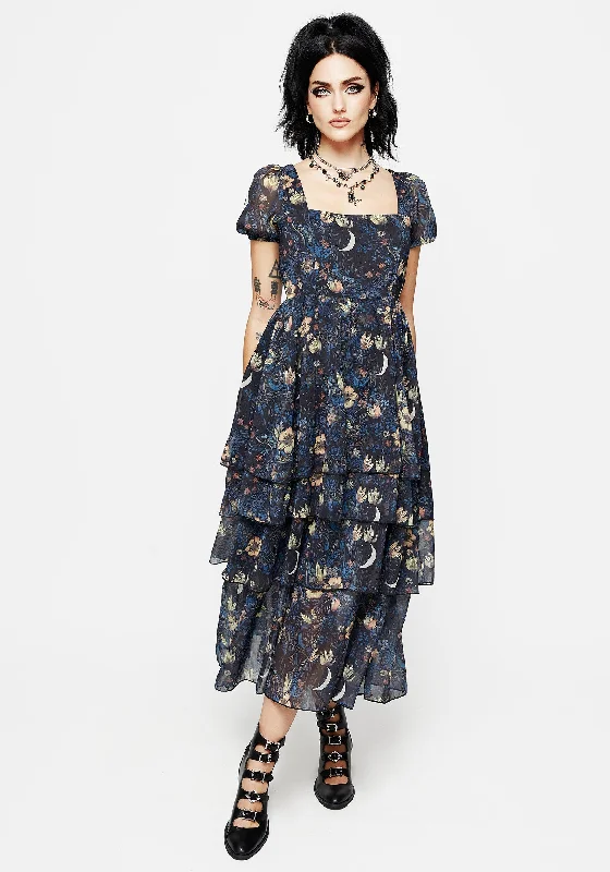 Everyday Basics Primrose Floral Chiffon Layered Midaxi Dress