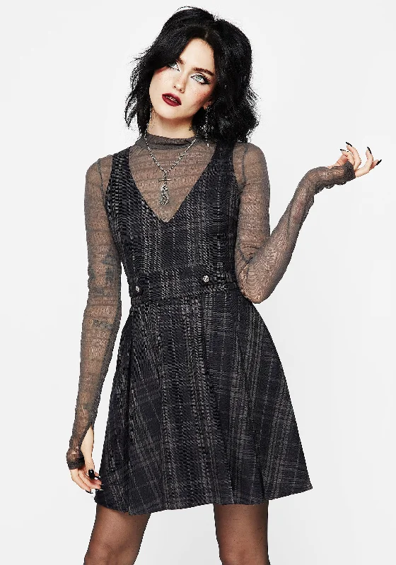 Big Savings Reckless Check Mini Pinafore Dress