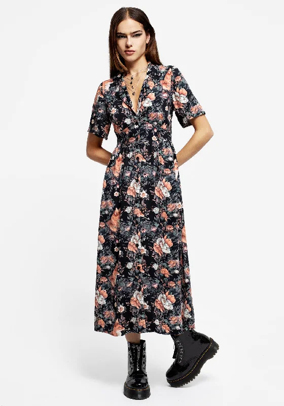 Style Breakthroughs Reynard Fox Floral Print Midi Shirt Dress