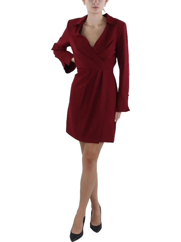 Style Your Wardrobe Womens Pleated Midi Wrap Dress