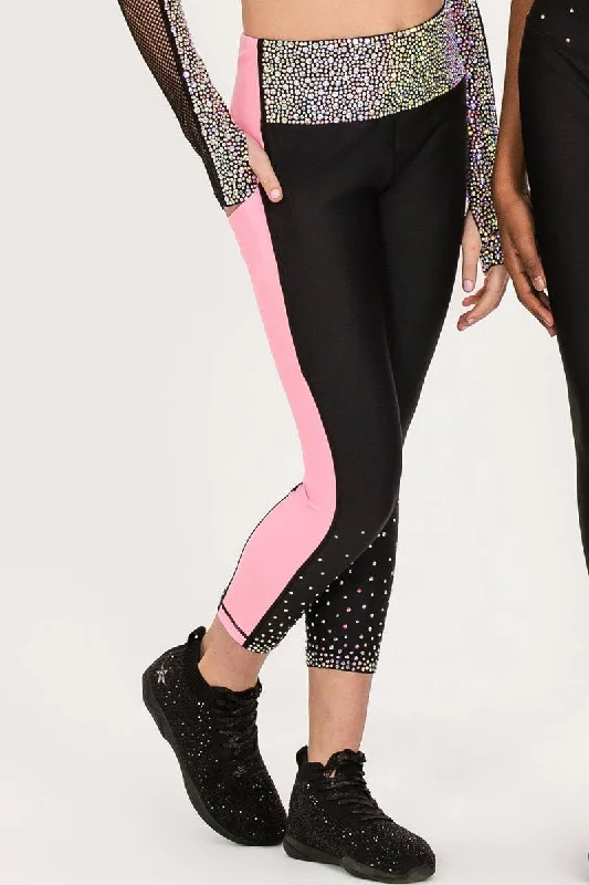 Woman Clothing Dynamic Legging in Orchid Pink Crystal Couture