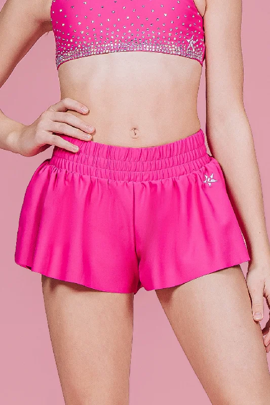 Designer Women's Fashion Online Flutter Athletic Short in Fuchsia