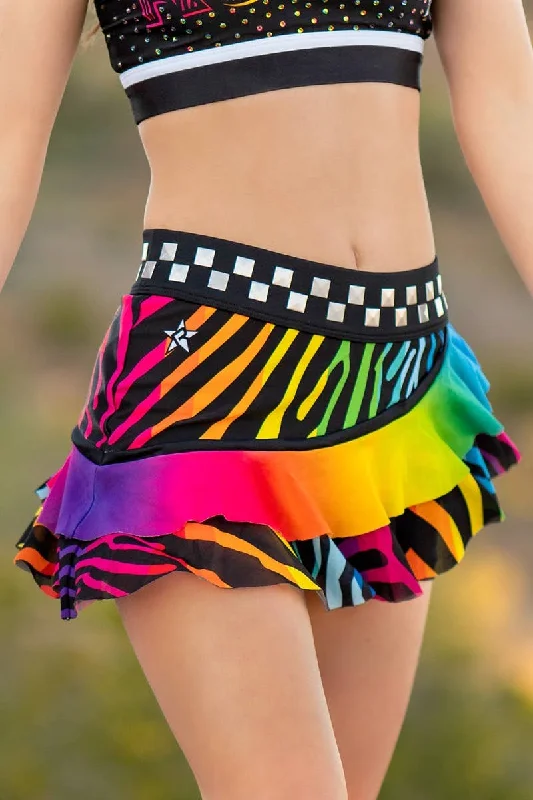 Don't Miss Out Funky Compression Short in Rainbow Vibes