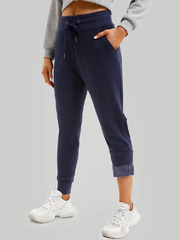 Elegant Women's Fashion IUGA Fleece Lined Sweatpants with Pockets